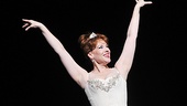 Emily Skinner shows off her best curtain call moves after giving a great performance as chain-smoking ballet mistress Mrs. Wilkinson. 