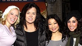 Rosie O’Donnell cheered for the ladies of Lysistrata Jones, Patti Murin, Katie Boren and Kat Nejat, who play college cheerleaders on stage. 