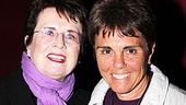 Billie Jean King shares a smile with her partner, Ilana Kloss, backstage at Priscilla Queen of the Desert.