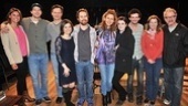 Cast members Russell Harvard, Susan Pourfar, Gayle Rankin, Will Brill, Mare Winningham and Jeff Perry pose for a photo with Anna Goldwyn, Tony Goldwyn, Sam Rockwell and Jessica Hecht—see Tribes at the Barrow Street Theatre! 