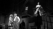 Linda Emond as Linda Loman, Philip Seymour Hoffman as Willy Loman and Andrew Garfield as Biff Loman in Death of a Salesman.