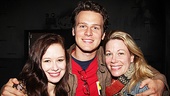 Jonathan Groff takes a moment to congratulate the stars of Carrie, Molly Ranson and Marin Mazzie.