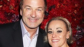 Alec Baldwin sips champagne with End of the Rainbow star Tracie Bennett. 