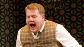 Oliver Chris as Stanley Stubbers, Tom Edden as Alfie and James Corden as Francis Henshall in One Man, Two Guvnors.