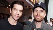Andy Karl says hello to theater neighbor Paul Nolan, whose show Jesus Christ Superstar is running across the street from Jersey Boys.