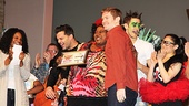 Maia Nkenge Wilson and Rory O’Malley proudly accept The Book of Mormon’s top fundraising award.
