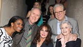 Broadway heavy hitters Audra McDonald (Porgy and Bess), John Lithgow (The Columnist), Stockard Channing (Other Desert Cities), John Larroquette (The Best Man) and Angela Lansbury (The Best Man) get ready to enter the luncheon. Peeking through: Kelli O'Hara (Nice Work If You Can Get It) and Linda Lavin (The Lyons).