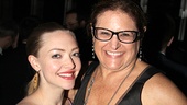 Les Miz film star Amanda Seyfried enjoys the party with Once vocal supervisor Liz Caplan. 