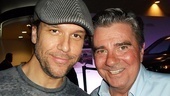 Comedian (and theater newbie!) Dane Cook hangs out with Tony winner Gary Beach after their star turns as Franz Liebkind and Roger De Bris.