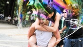 A little casual bubble playtime in Central Park never hurt anyone—especially this fun-loving pair!