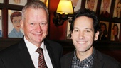 The first portrait to Grace the Sardi’s wall? Paul Rudd! Sardi's exec Max Klimavicius and Rudd show off the new work of art. 