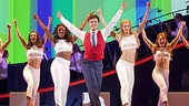 Stephen Anthony as Frank Abagnale Jr. and the cast of the national tour of Catch Me If You Can.