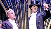 Fred Applegate as Moonface Martin, Erich Bergen as Billy Crocker and the cast of the national tour of Anything Goes.