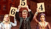 Andy Karl as Neville Landless, Peter Benson as Bazzard, Betsy Wolfe as Rosa Bud, Will Chase as John Jasper, Jessie Mueller as Helena Landless, Robert Creighton as Durdles, Chita Rivera as The Princess Puffer and Gregg Edelman as The Reverend Mr. Crisparkle in The Mystery of Edwin Drood. 