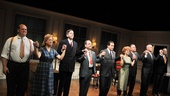 Checkers cast members Joel Marsh Garland, Kelly Coffield Park, Robert Stanton, Lewis J. Stadlen, Anthony LaPaglia, Kathryn Erbe, Kevin O’Rourke, John Ottavino and Mark Shanahan join hands at the curtain call. 