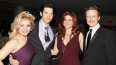 The always glamorous Orfeh and Andy Karl hang out with Debra Messing and Will Chase after the show.
