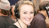 Betsy Wolfe (who plays not-so-innocent Rosa Bud) preps for a long afternoon in the recording studio.
