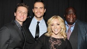 Lucky Jane! Here she is surrounded by the super-talented Jonathan Groff, Cheyenne Jackson and Michael Mandell.