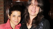 Oscar winner Marisa Tomei stops for a photo with The Lying Lesson’s Tony-nominated director Pam MacKinnon.