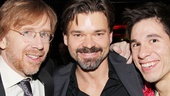 Composer Trey Anastasio and stars Hunter Foster and Jon Rua kick back at the party.