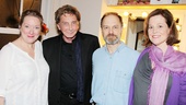 Frequent theatergoer (and recent Broadway veteran) Barry Manilow congratulates Vanya’s trio of stars Kristine Nielsen, David Hyde Pierce and Sigourney Weaver.