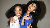 Tony nominee Valisia LeKae (who plays the legendary Diana Ross) shares a fabulous moment backstage with music superstar Brandy.