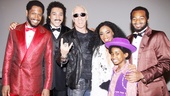 Bryan Terrell Clark, Charl Brown, Valisia LeKae, Raymond Luke Jr. and Brandon Victor Dixon welcome rock star Dee Snider backstage at Motown The Musical. What a great looking crew!