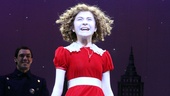 In her signature red dress and curls, Annie’s title star Lilla Crawford takes her bow.