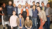  The Night Larry Kramer Kissed Me producers Tom Viola and Sean Strub, director Robert La Fosse, author and star David Drake and the ensemble cast surround the play’s namesake, Normal Heart playwright Larry Kramer after the 20th anniversary benefit performance. 