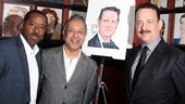 Lucky Guy’s Tony-nominated trio Courtney B. Vance, George C. Wolfe and Tom Hanks come in close for a photo at Sardi’s.