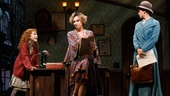 Lilla Crawford as Annie, Jane Lynch as Miss Hannigan and Brynn O'Malley as Grace in Annie.