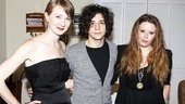 After some serious on-stage wallowing, Halley Feiffer and Natasha Lyonne pull themselves off the couch to join John Magaro for an opening night photo op. 