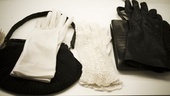 Cherry Jones backstage at Mrs. Warren’s Profession – gloves and bags