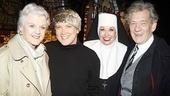 After hopping out of his nun habit, show star Charles Busch joins co-star Julie Halston for a picture alongside theater greats Angela Lansbury and Ian McKellen.