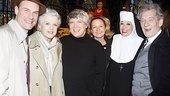 Divine Sister stars Jonathan Walker (l.) and Alison Fraser (c.) don’t want to miss their chance to snap a shot with the icons.