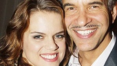 Amy Spanger receives a congratulatory hug from her former Kiss Me, Kate co-star Brian Stokes Mitchell (now on Broadway in Women on the Verge of a Nervous Breakdown).  