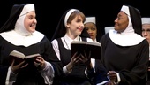 Sarah Bolt as Sister Mary Patrick, Marla Mindelle as Sister Mary Robert and Patina Miller as Deloris Van Cartier in Sister Act.