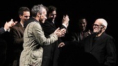 Mantello welcomes playwright Larry Kramer on stage to celebrate his Broadway debut.