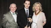 Lionel Larner and Blythe Danner sandwich Seth Numrich of War Horse, recipient of the annual Dorothy Loudon Award for Excellence. 