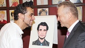 Motherf**ker's Tony-nominated star Bobby Cannavale shakes hands with Sardi's honcho Max Klimavicius. 