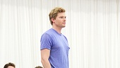 As Godspell’s Jesus, Hunter Parrish greets his loyal followers. 