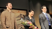 Chinglish stars Stephen Pucci, Jennifer Lim and Gary Wilmes enjoy the cheers of the opening night crowd. 