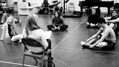 Rehearsal begins as assistant choreographer Jessica Hartman shares notes on the previous day’s work.