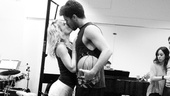 Pucker up! Patti Murin plants a wet one on her stage sweetie Josh Segarra.