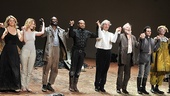 Kelli O’Hara, Kristen Connolly, John Douglas Thompson, Seth Gilliam, Sam Waterston, Michael McKean, Arian Moayed and Bill Irwin join hands for a full company bow. 