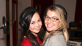 Anna Maria Perez de Tagle and Morgan James cozy up inside the recording studio.