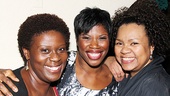 Silence!'s Deirdre Goodwin throws her arm around supportive pals Capathia Jenkins and Aisha de Haas. 