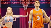 Patti Murin as Lysistrata Jones and Josh Segarra as Mick and cast in Lysistrata Jones.