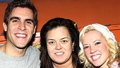 Rosie O’Donnell shares a parting shot with Lysistrata Jones’s lead couple Josh Segarra and Patti Murin. Be sure to get in the game and catch the musical for yourself!