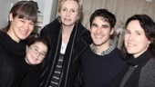 Darren Criss hangs out with Jane Lynch, a family friend (l.), Lynch's stepdaughter Haden and her wife Lara Embry.